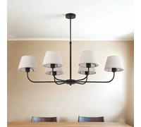 TK Lighting Lámpara de araña Chicago, pantallas de lino 6 luces