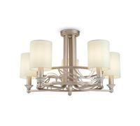 Araña de Cristal Metal Tela B: 71cm En Crema Oro 5x E14 Lámpara Techo Comedor