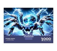 Araña en tormenta eléctrica 1000 Piezas Paquete De Puzzle Poder eléctrico de los arácnidos Puzzle Cochetón Grueso - Favorito De Coleccionistas, Relajación Mental, Regalo Para Viajes O Fies 38x26cm/100