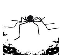 Araña gigante de Halloween | Araña artificial espeluznante realista brillante | Controlador por voz a pilas juguetes de peluche con vibración espeluznante para casa jardín césped