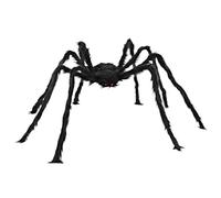Araña Gigante Halloween - 200cm Velue aterradora | Accesorio decorativo para decoración interior y exterior | Ideal para puerta, techo, jardín, de Halloween | Efecto realista para ambiente