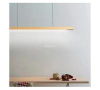 Araña moderna , Luces colgantes simples modernas, lámpara colgante lineal larga de madera, luz LED mesa, iluminación for isla cocina, comedor, sala estar y oficina(Pine A,TRICHROMATIC_150CM 24W)