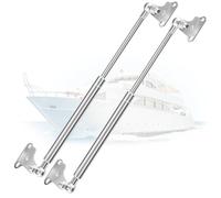 ARANA Puntales de gas de acero inoxidable de 380 mm, 100 N, puntales de gas marinos, 10 kg, con abrazaderas, bisagras de soporte hidráulico para barcos escotillas, RV, cama, trampa, puerta, caja de