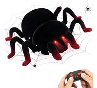 Araña RC a Control Remoto - Trepa Paredes y Techos, Recargable con Ojos LED - Juguete Robot Araña para Niños de 3 Años en Adelante Escalofriante para Niños y Niñas