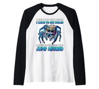Araña saltadora Azul | Arañas saltadoras de Kawaii T | Camiseta Manga Raglan