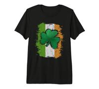 Arañado Bandera Irlandesa Shamrock Lucky Clover St Patricks Camiseta Premium