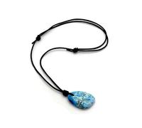 arana's - Colgante apatita piedra natural irregular - Collar para hombre y mujer - Suave cordon encerado ajustable hipoalergico - Piedras preciosas energeticas y curativas (Apatita)