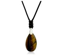 arana's - Colgante ojo de tigre para mujer y hombre - Collar ajustable con piedra natural gota de agua o lagrima - Cristales curativos y piedras energeticas - Regalos originales (Ojo de Tigre)