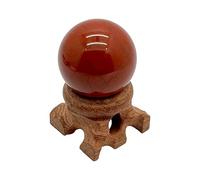 arana's - Esfera jaspe rojo - Bola de 3 cm cristal curativo + soporte madera tallada - Piedras y cristales naturales - Feng Shui curación sanación decoración (Esfera Jaspe Rojo, 1)