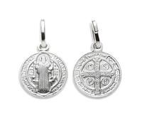 arana's - Medalla San Benito en Plata de ley 925 - Tamaño pequeño de 10mm diametro especial para colgante o pulsera hombre mujer y niños - Cruz San Benito amuelto de la suerte religioso (10 mm)