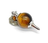 arana's - Pendulo adivinacion profesional OJO DE TIGRE - Pendulo divinatorio universal de radiestesia en piedra natural y metal - Para reiki feng-shui tarot wicca esoterismo (Ojo tigre)