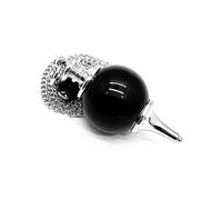 arana's - Pendulo adivinacion profesional ONIX - Pendulo divinatorio universal de radiestesia en piedra natural y metal - Para reiki feng-shui tarot wicca esoterismo (Onix)