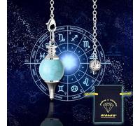 arana's - Pendulos adivinacion profesional TURQUESA - Pendulo radiestesia universal de piedra natural y metal - Para tarot reiki feng-shui wicca esoterismo (Turquesa)
