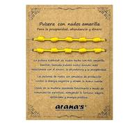 arana's - Pulsera 7 chakras con nudos amarilla mujer hombre - Para la abundancia y el dinero - Hilo amarillo protección energía negativa - Amuleto buena suerte - Prosperidad inteligencia (Amarilla)