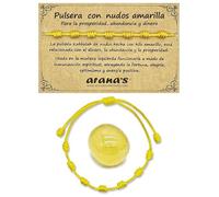 arana's - Pulsera 7 chakras con nudos amarilla + piedra cuarzo citrino - Para mujer hombre parejas - Hilo amarillo protección contra el mal de ojo - Amuleto buena suerte (Cuarzo citrino)