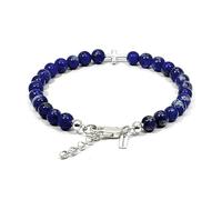 arana's - Pulsera lapislazuli piedra natural - Cruz de plata con cuentas de bolas - Cristales curativos y piedras energeticas para mujer y hombre - Sanacion y curacion (Lapislázuli)