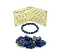 arana's - Pulsera lapislazuli piedra natural semipreciosa - Hilo elastico con cuentas de bolas - Cristales curativos y piedras energeticas para mujer y hombre - Sanacion curacion (Lapislázuli)