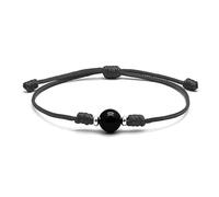 arana's - Pulsera nudos hilo rojo con turmalina negra piedra natural - Adornos en plata de Ley - Amuleto contra mal de ojo para mujer y hombre - Sanación y curación energía negativa (Negra)