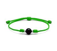 arana's - Pulsera nudos hilo verde con turmalina negra piedra natural - Adornos en plata de Ley - Amuleto contra mal de ojo para mujer y hombre - Sanación y curación energía negativa (Verde)