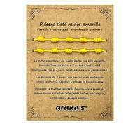 arana's - Pulsera siete nudos amarilla mujer hombre - Para la abundancia y el dinero - Hilo amarillo protección energía negativa - Amuleto buena suerte - Prosperidad inteligencia estudios (Amarilla)