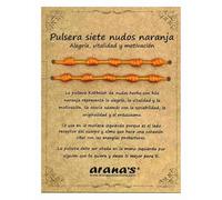 arana's - Pulsera siete nudos naranja mujer hombre - Hilo naranja del destino - Protección energía negativa - Amuleto de la buena suerte (Naranja)