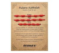 arana's - Pulsera siete nudos roja mujer hombre niño - Hilo rojo del destino - Protección energía negativa - Amuleto de la buena suerte (Mama-Papa-Bebe)