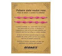 arana's - Pulsera siete nudos rosa mujer hombre - Para el amor y contra la soledad - Hilo rosa protección energía negativa - Amuleto de la buena suerte (Rosa)