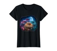 Arañas Saltadoras Luna Llena Kawaii Chibi Araña Saltadora Camiseta gráfica económica, Mujer, Negro, L