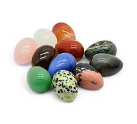 arana's® - Set 7 huevos aleatorios piedra natural pulidos - Huevo de bolsillo 3x2 cm - Protégete, amuleto de la suerte - Piedras y cristales naturales ojo de tigre, cuarzo, cuarzo rosa, etc. (Pack7)