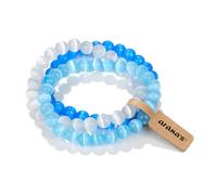 arana's® - Set de 3 Pulseras de Piedra Natural 8 mm para Hombre y Mujer, Pulseras Elásticas de Gemas Naturales Calidad 3A/5A, Fabricadas en España, Regalo con Caja Metálica y Bolsa de Algodón