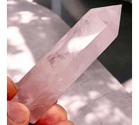 arana's® - Torre Obelisco de cuarzo rosa - Cristales curativos en varitas torre 6 lados facetados terminacion punta - Meditacion terapia sanacion chakras - Piedras naturales (Cuarzo Rosa, 8-9cm)