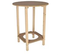 Aranaz | Mesa Camilla Gazte Redonda | Madera de Pino | Tablero Aglomerado | Mesa de Salon, Cocina o Terraza | Desmontable | Ideal para Invierno y Verano | Sin Barnizar | Mesas Color Madera | 80x75cm