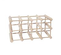 Aranaz | Botellero Apilable | Soporte para 12 Botellas Vino | Multiposición | con 4 baldas | Estantería para Apilar | Ideal para Cocina, Hogar y Bar | Ahorra Espacio | Madera Haya | 45x 27,5X 24 cm