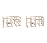 Aranaz 7010 - Botellero Madera Haya 12 Botellas, 45x 27.5X 24 cm (Paquete de 2)