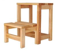 Aranaz | Taburetes Escalera | Banqueta con 2 Peldaños | Doméstica | Multifuncional | Bancos de Tocador | Ideal para Hogar, Cocina y Dormitorio | Ahorra Espacio | Madera de Haya | Aceite | 42x32x40 cm