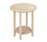 Aranaz | Mesa Camilla Gazte Redonda | Madera de Pino | Tablero Aglomerado | Mesa de Salon, Cocina o Terraza | Desmontable | Ideal para Invierno y Verano | Sin Barnizar | Mesas Color Madera | 40x55cm