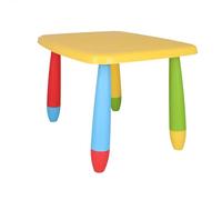 Aranaz Mesita Infantil Rectangular Amarilla, Multifuncional, diseño Moderno, 72,5x57x47 cm, Fabricada en plástico, Resistente, jardín o terraza