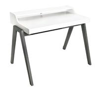ARANAZ S.L. MANUFACTURAS DE LA MADERA Aranaz-Escritorio Nere Mesa Oficina o casa-para Ordenador-Madera de Pino-Blanco Gris-76 x 104 x 86 cm