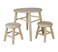 ARANAZ S.L. MANUFACTURAS DE LA MADERA Conjunto Infantil Redondo de Mesa Ø45x49,5cm + 2 Taburetes Ø25x27cm Pino, Grande