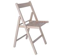 Aranaz | Silla Plegable | Diseño Moderno | Sillas Plegables y Ligeras para Exterior, Jardín o Terraza | Sillón con Reposabrazos y Respaldo | Asiento de Playa | Madera de Haya | Blanca | 43 x 47 x 79cm