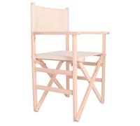 Aranaz | Silla Director Plegable | para Exterior | Sillas de Jardín o Terraza Plegables para el Hogar | Asiento con Reposabrazos y Respaldo | Portátil | Madera de Haya | Lona de Color Crudo | 120kg