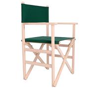 Aranaz | Silla Director Plegable | para Exterior | Sillas de Jardín o Terraza para el Hogar | Asiento con Reposabrazos y Respaldo | Portátil | Madera de Haya | Lona de Color Verde Oscuro | 120kg