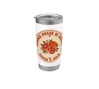 Arance Rosse di Sicilia Succo y Sole Vintage Naranja Arte Vaso térmico de acero inoxidable de doble pared