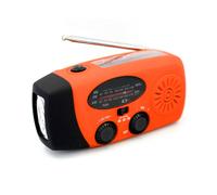 (Arancione 2000 mAh) Power bank de emergencia a LED AM/FM/WB 10000 mAh Torcia radio a manovella Lampada