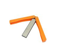 (Arancione) Affilacoltelli tascabile pieghevole a doppia faccia, pietra diamantata per affilare i coltelli,