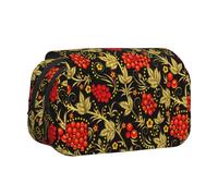 Arándano Tradicional Ruso Estuche para lápices portátil con Doble Concha y Cremallera