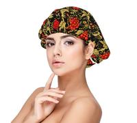 Arándano tradicional ruso,Gorro de dormir de satén para adultos - Gorro de dormir elástico para mujer, cubrecabello nocturno