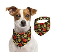 Arándano Tradicional Ruso,Pañuelos de algodón para Perros, Bufandas Ajustables para Mascotas,S
