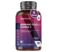 Arándanos con Vitamina C - 25000 mg 180 Cápsulas - Suplemento para Sistema Inmune y Bienestar Urinario