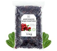 Arandanos Deshidratados Sin Azucar 1 Kg - Arandanos Rojos - Arandanos Secos Partidos - Snacks Saludables - Sin Azucar Añadido, Sin Conservantes, Sin Gluten (1 kg, Arándano Rojo Partido)